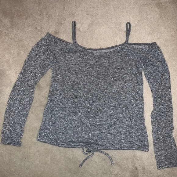 aerie Tops - Gray Aerie Off the Shoulder Lightweight Sweater aerie Tops - Gray Aerie Off the Shoulder Lightweight Sweater